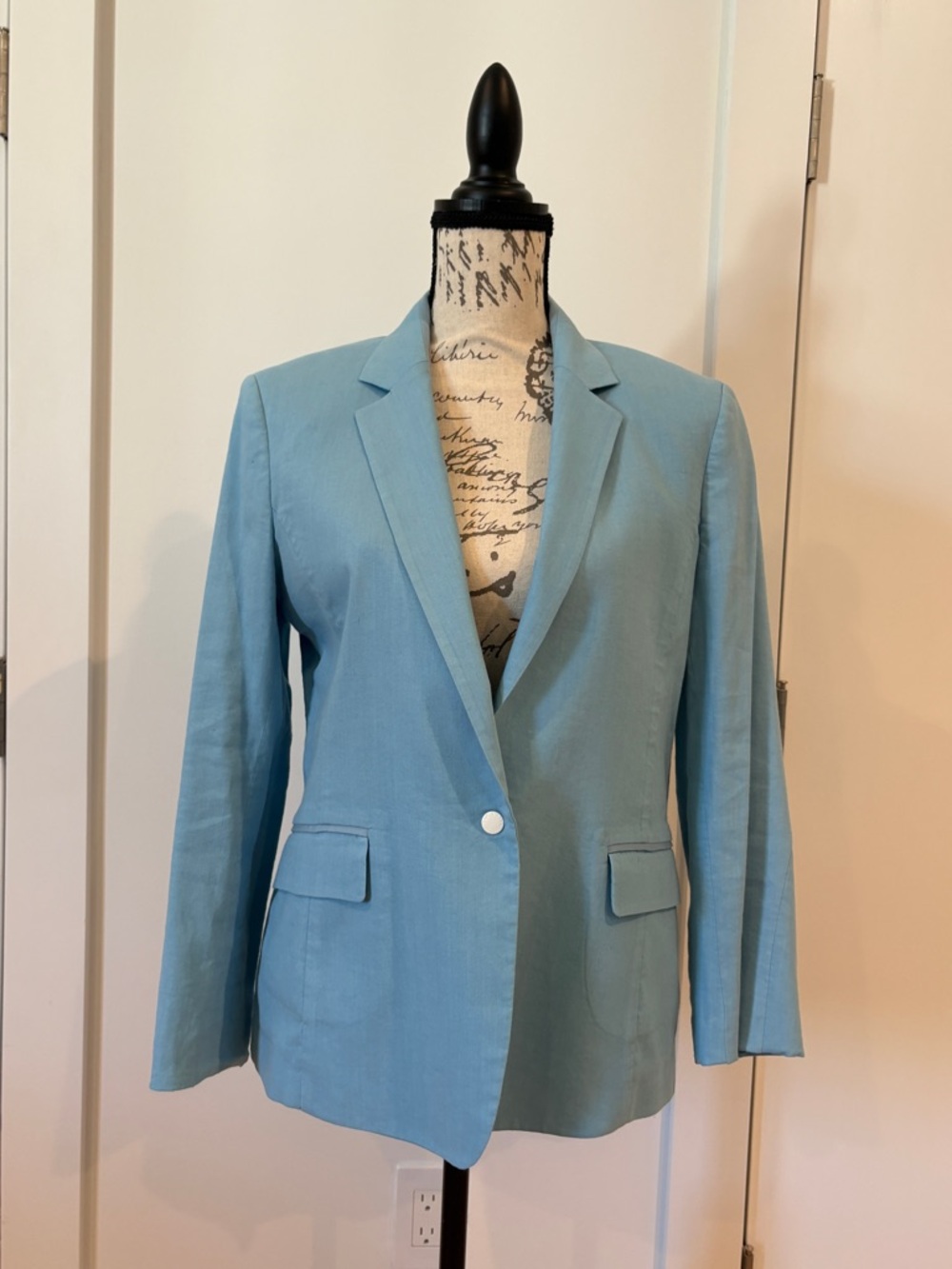 Rag n Bone size 10 Light Blue cotton Single-Button Blazer